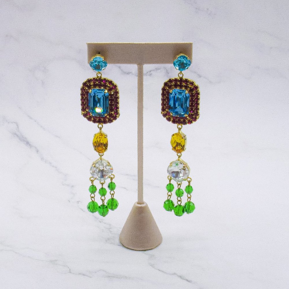 Ralph Lauren Swarovski crystal statement earrings